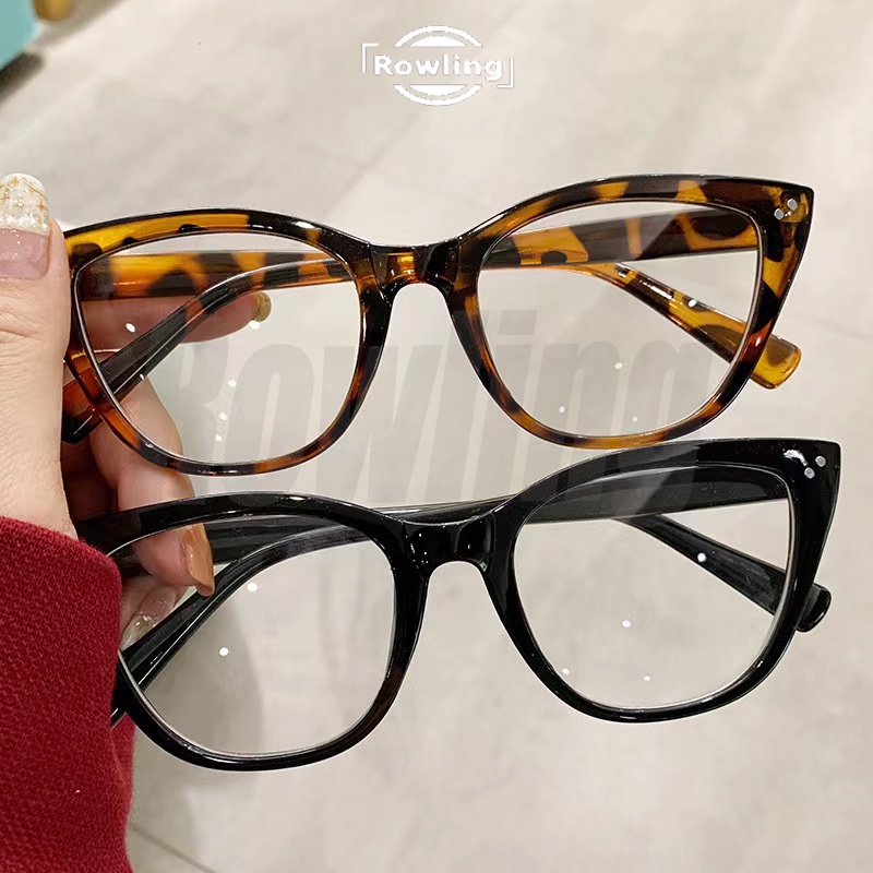 Rowling(ka-297) Kacamata Cat Eye Terbaru  Anti-Radiasi Blue Light Wanita/Pria Import Kacamata Fashion