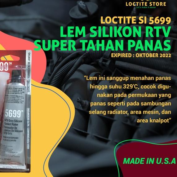

LEM SILIKON GASKET RTV UNTUK PAKING DAN RADIATOR LOCTITE SI 5699 80ML