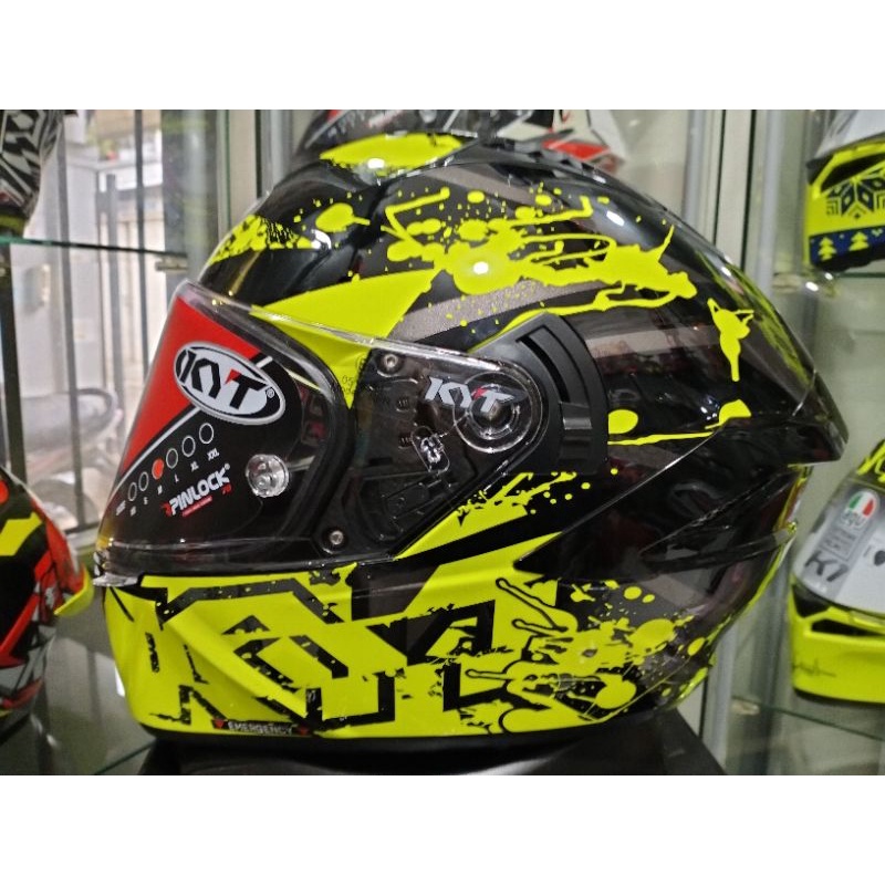 HELM KYT NFR NEUTRON BLACK YELLOW,DD RING DOUBLE VISOR