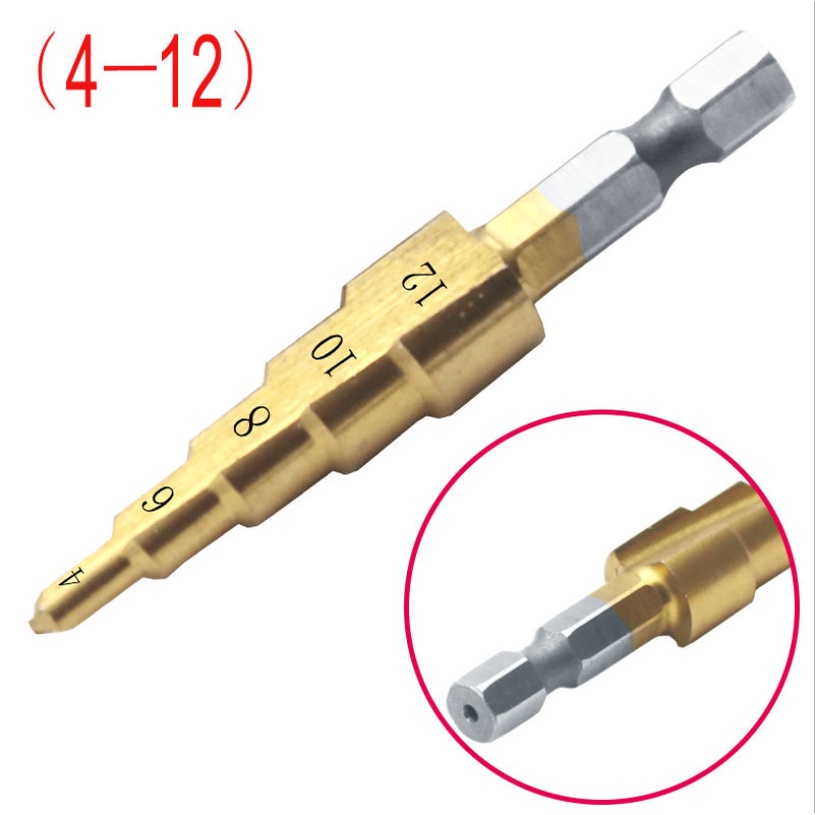 Mata Bor Pagoda Spiral Besi Kuningan Kayu Plastik Step Drill Tingkat Payung Cone