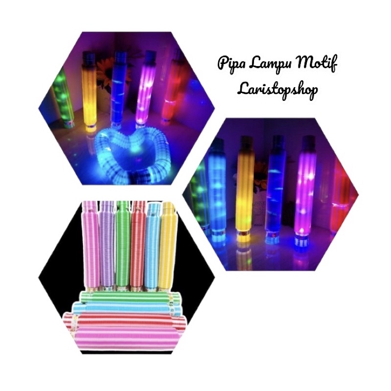 Mainan Anak Light Pop Up Pies/ Mainan Anak Pipa Lampu / / Mainan Anak Light Up Pop Tubes Pop Pipes / Mainan Lampu Stick Pipa Selang Fidget Toy / Lampu Stick Pipa Selang