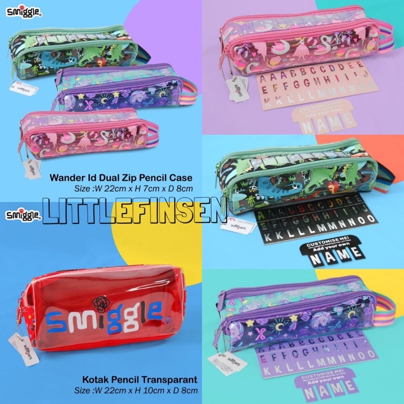 

SMIGGLE/pencil case smiggle/pencil case smiggle mika/pencil case unicorn/pencil case dino/smiggle dual zipper