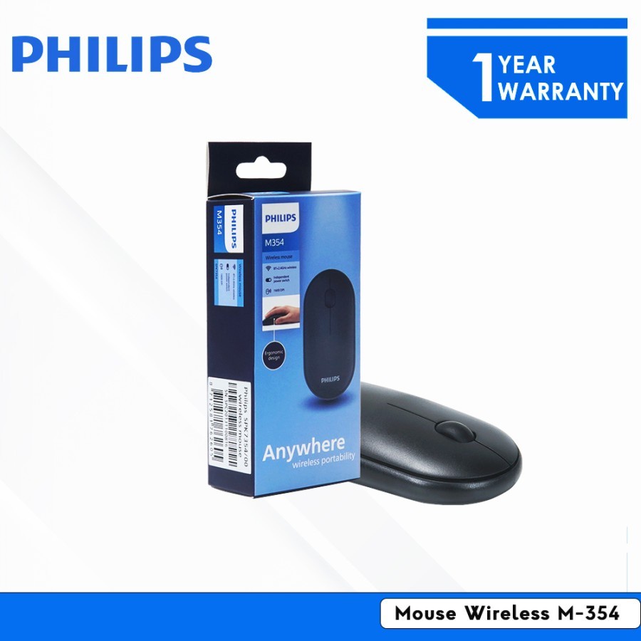 Mouse Philips M-354 Bluetooth Wireless Dual Mode 1600DPI- PHILIPS M354