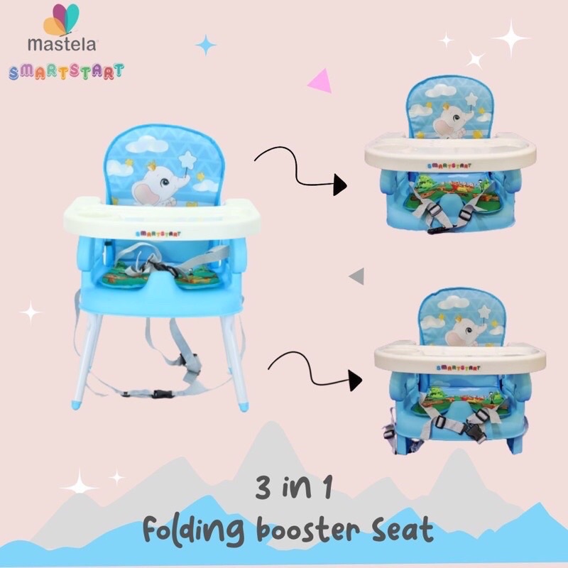 SMART START X MASTELA DELUXE COMFORT FOLDING BOOSTER SEAT / KURSI DUDUK MAKAN BAYI - BISA DILIPAT /BOOSTER SEAT KURSI MEJA MAKAN BAYI