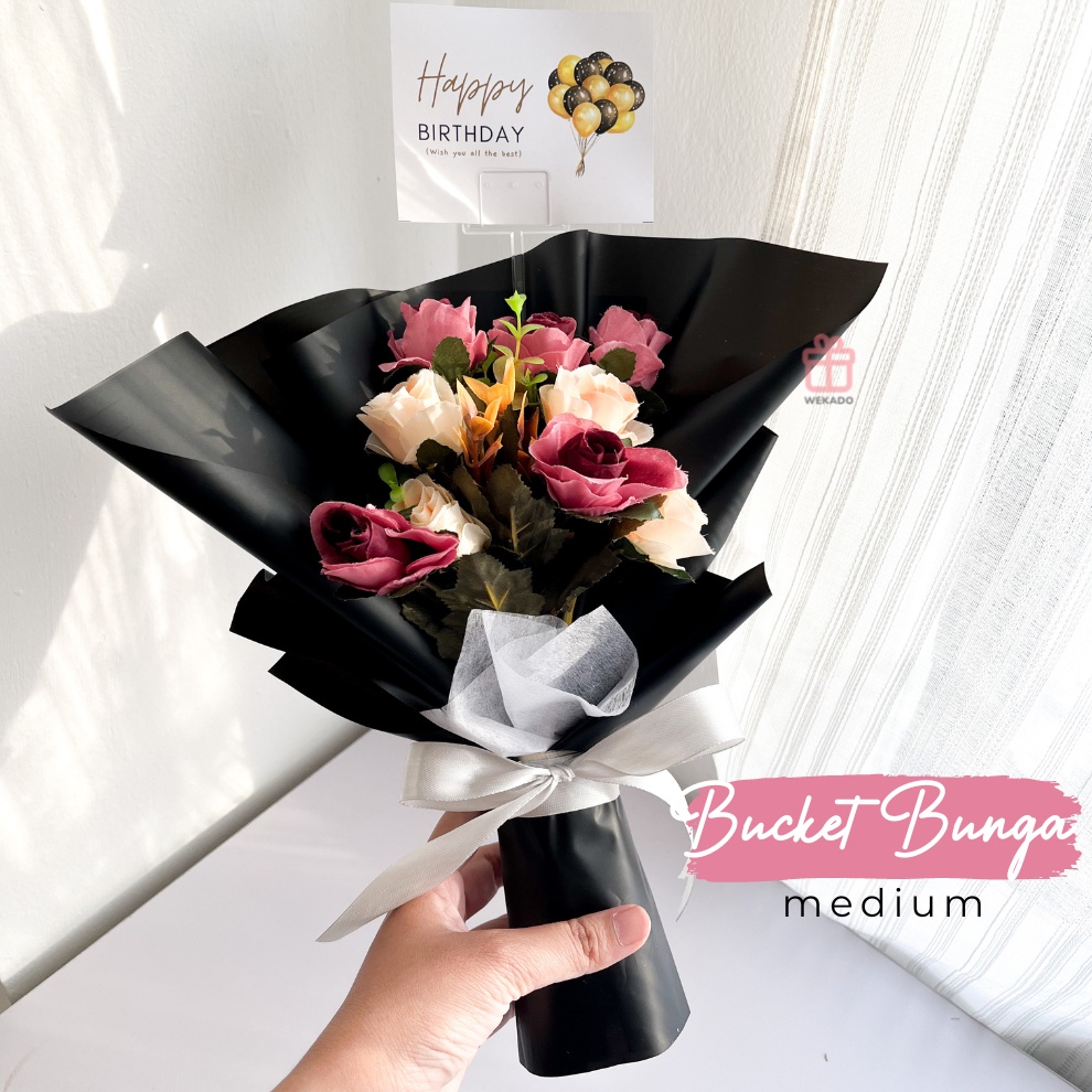 𝐖𝐄𝐊𝐀𝐃𝐎 - Bucket Bunga Medium | Flower Bouquet Ulang Tahun Wisuda Anniversarry