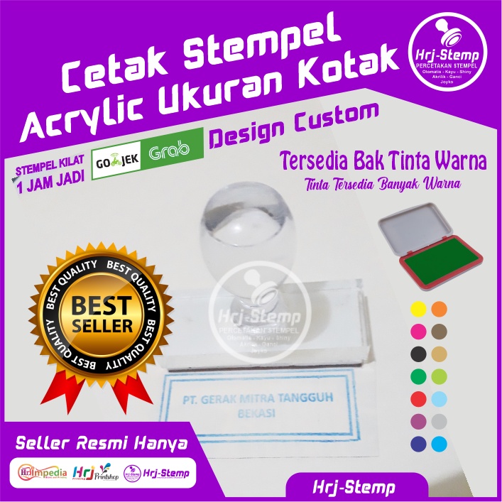 

Cetak Stempel Akrilik Ukuran Kotak | Stempel Acrylic Cetak | Stempel Gagang Acrylic