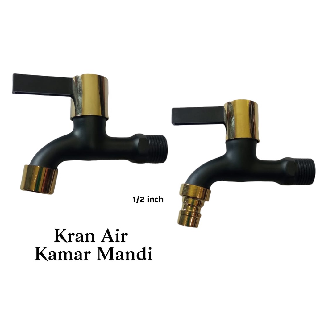 Kran Air Tembok dan Taman - 1/2 Inch - High Quality Black Gold