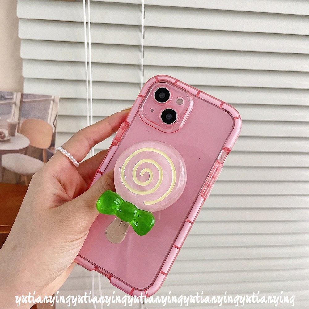 Ins Ring Holder Hp Universal Bentuk Permen Lolipop Warna-Warni