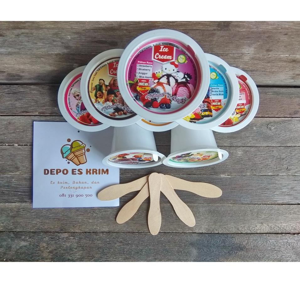 

㊋ Paket Cup Es Krim 60 ml Plastik Putih (Ice Cream Cup) ₩