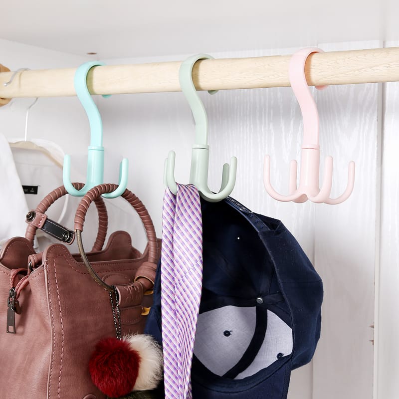 Gantungan Hanger Serbaguna Dengan 4 Kail Rotating Hanger 360 Degree