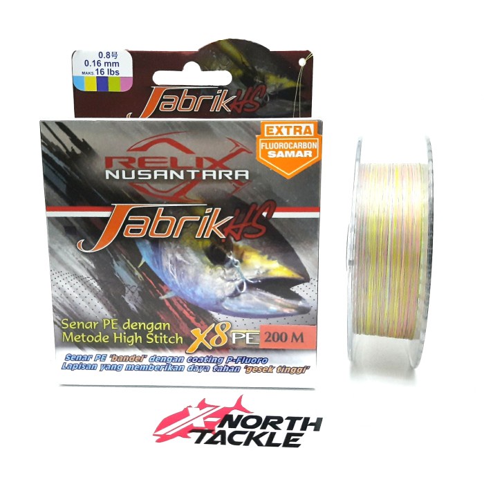 Senar Pe Relix Nusantara Jabrik Hs X8 200M Pe 0.8 - 0.16Mm - 16Lbs