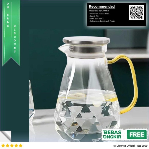 

Jual BORREY Teko Pitcher Teh Chinese Teapot Glass 1500ml - BRO-046 - Transparan Etc Diskon