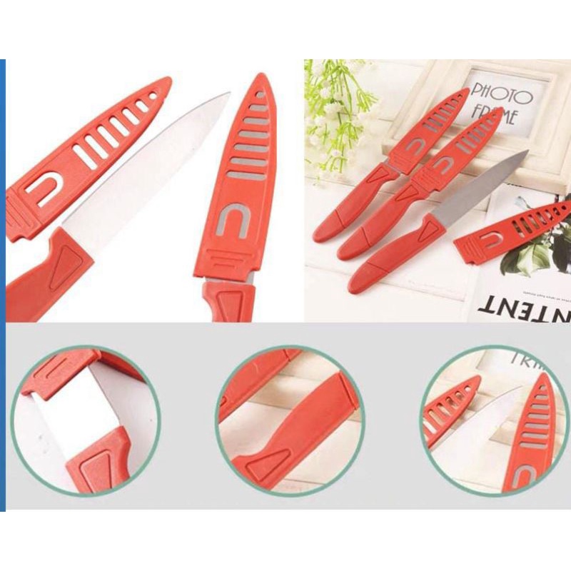 PISAU KUPAS BUAH DAN SAYUR PISAU KECIL PISAU DAPUR STAINLESS SARUNG SERBAGUNA PISAU MURAH