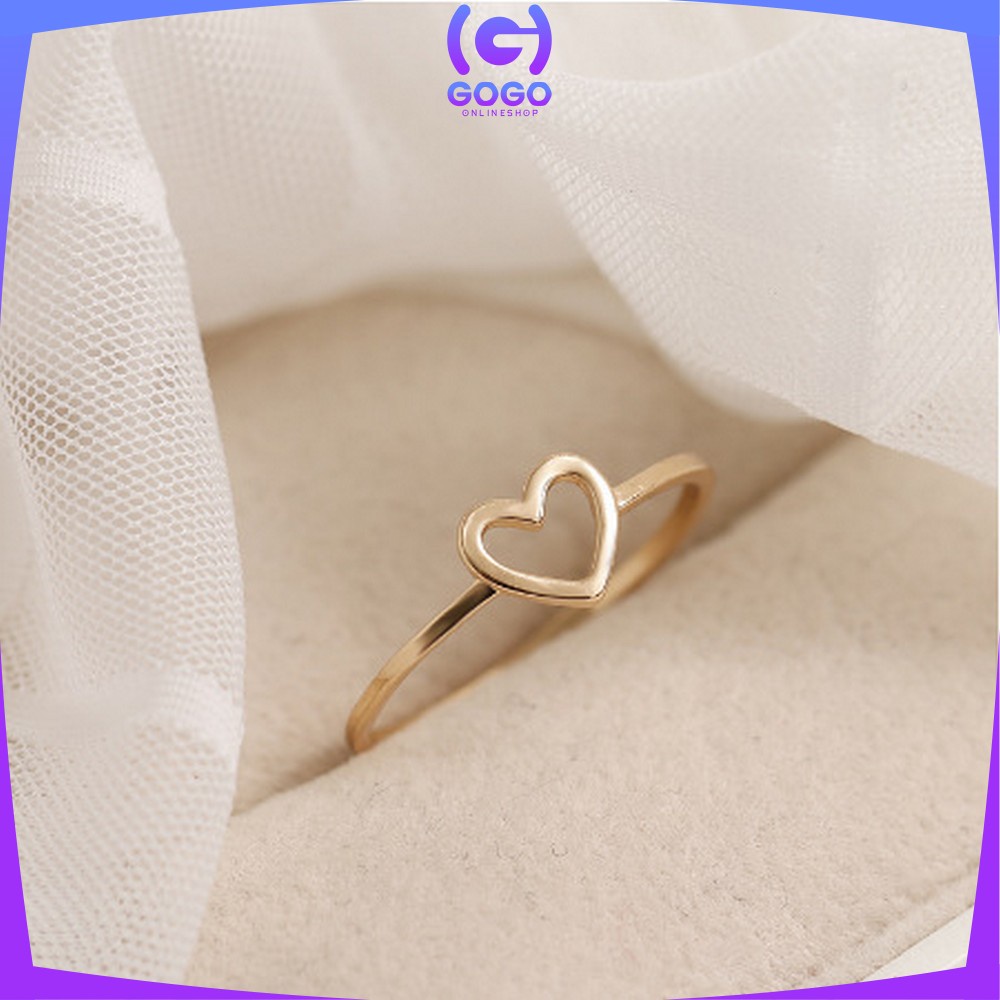 GOGO-K86 Cincin Wanita Diamond Fashion Korea Cincin Bentuk Hati Simple Ring Aksesoris Perhiasan Wanita