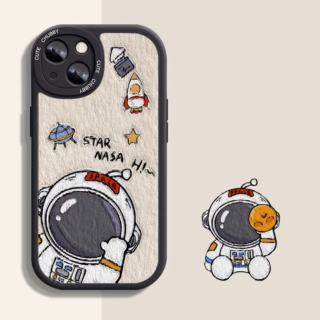 Case TPU Motif Astronot Untuk iPhone 14 14pro 14Plus 14prm 13 13pro 13pro 11 7Plus 8Plus Xr XS 12pro Max