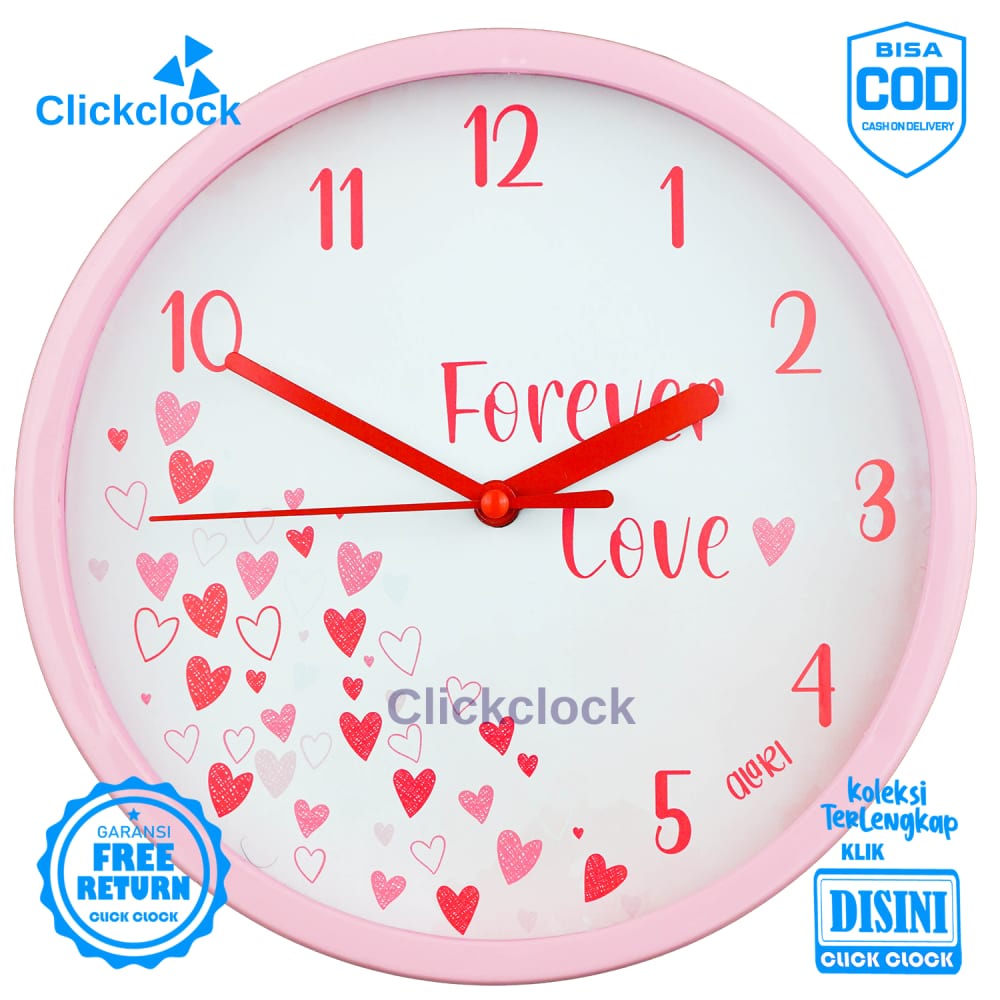 Jam Dinding Quartz Bunga Flower Forever Love Alari AL6868 Besar Dekorasi Rumah Murah