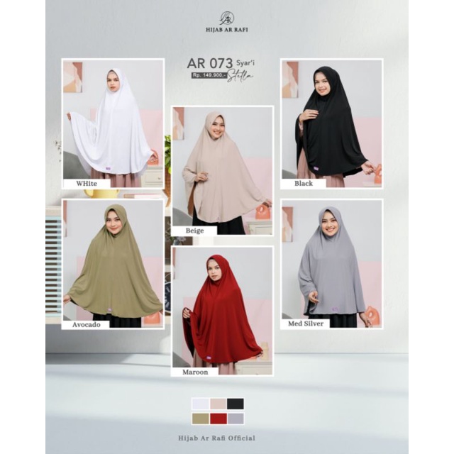 Hijab Ar Rafi Kerudung bergo jumbo polos non Zoya Elzatta Rabbani