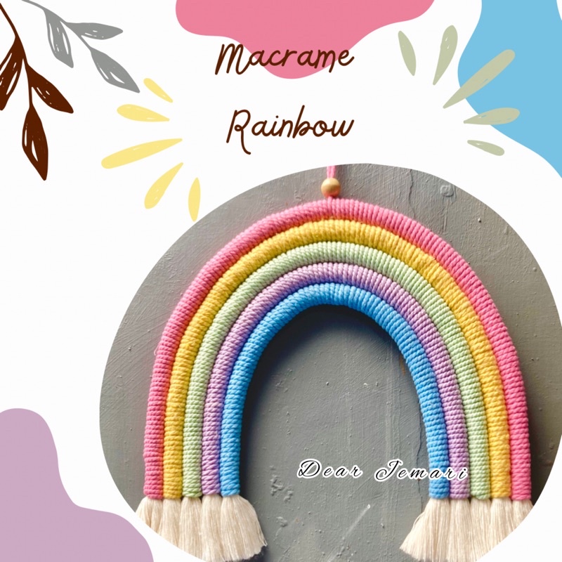 Hiasan Dinding Rainbow / Macrame Wallhanging / Hiasan Dinding Macrame