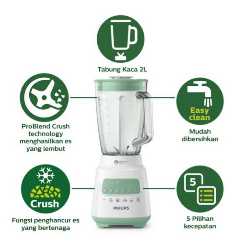 Philips Blender Kaca HR2222 Series 5000 HR 2222