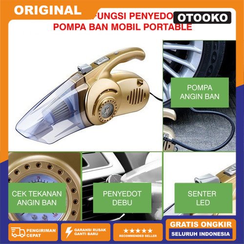 vacuum cleaner 4in1 Car Penyedot Debu Pompa Angin Tekanan Ban Mobil  penyedot debu mini  serbaguna