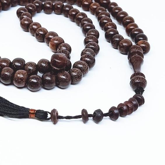 Tasbih Kayu Galih Asem Asli Bertuah 99 Butir - VeE Kalung Tasbih