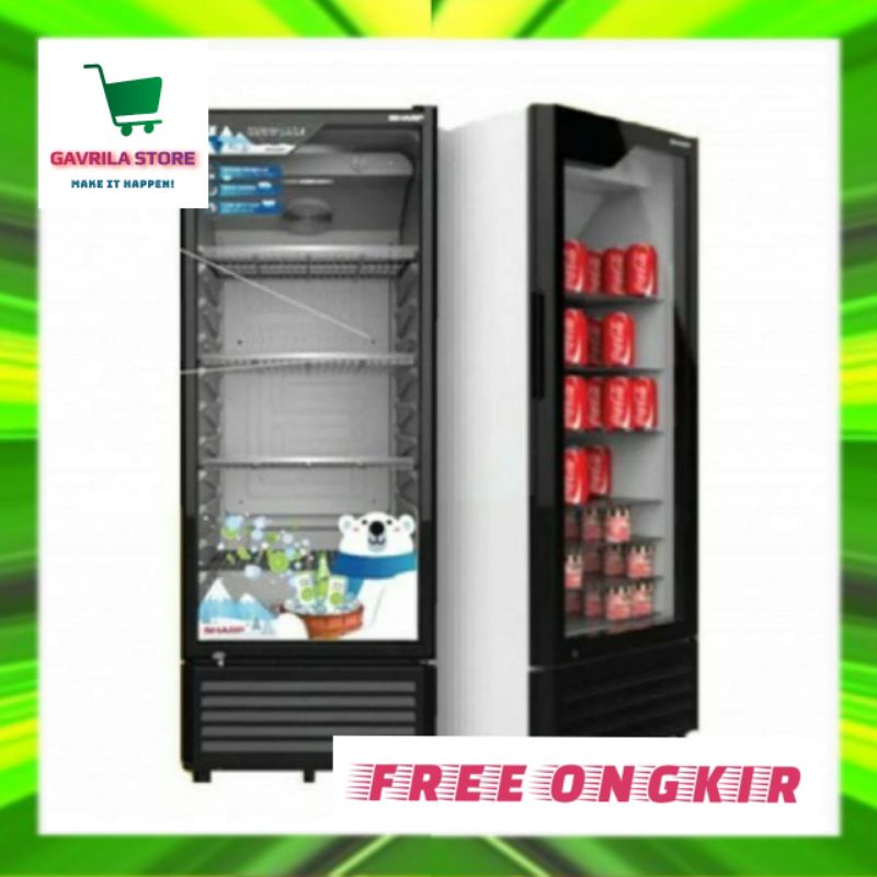 SHOWCASE LEMARI PENDINGIN MINUMAN SHARP SCH250FS SCH 250 FS