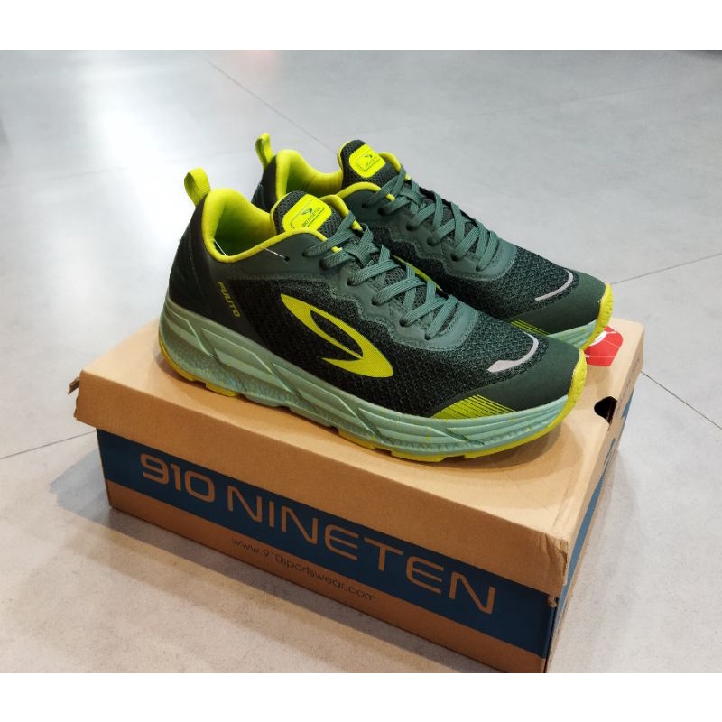 Sepatu Lari - NINETEN Fuuto Accel - Hijau-Tua/Hijau-Neon [FA763188] Original