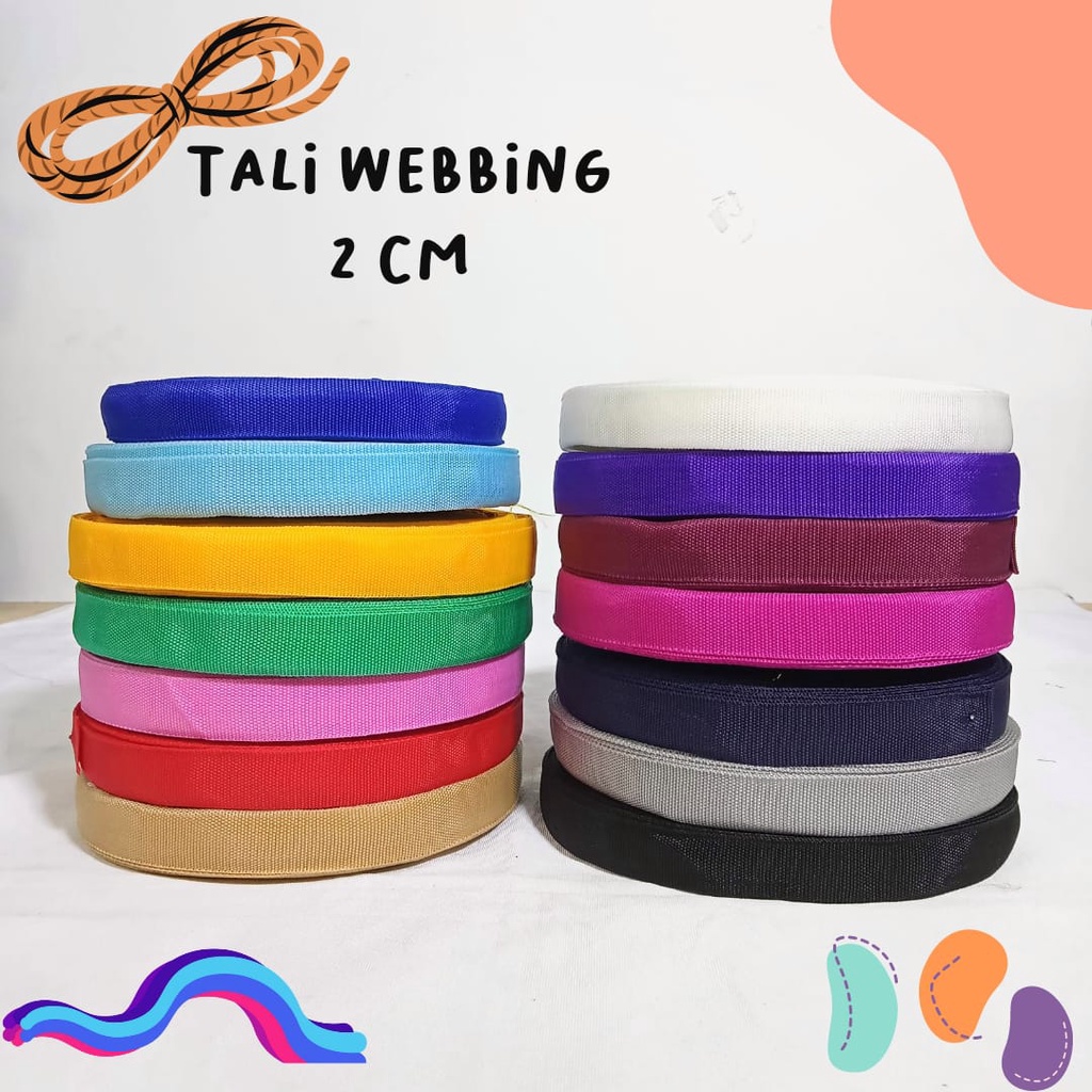 Tali Webbing I Tali Tas I Tali Bisban I PCR I Tali Webbing 2 CM I PER ROLL
