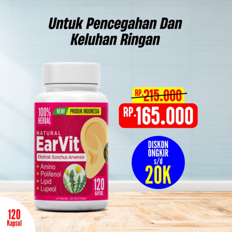 (Original) EARVIT 120 UNTUK ATASI GANGGUAN PENDENGARAN Earvit #HerbalMandiri #Earvit #Dimadu
