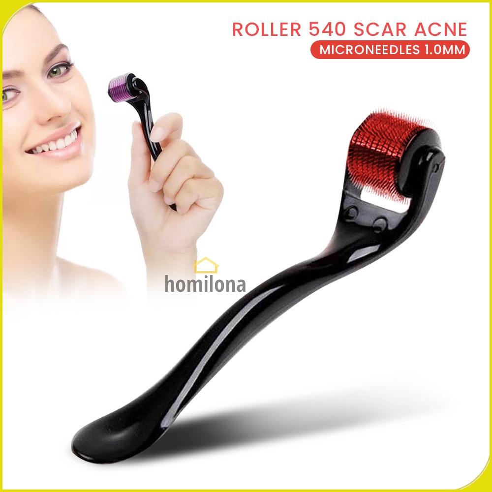 Roller 540 Needles Skin Face Scar Acne MicroNeedles 1.0mm Mengshahahyd MT10 Black