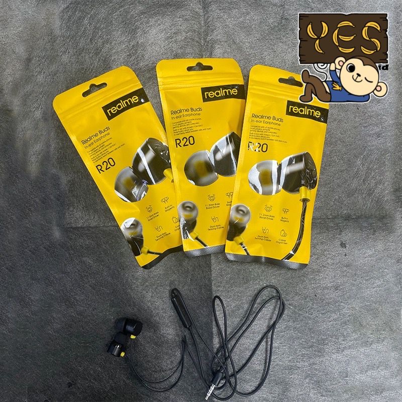 Earphone Stereo Realme R20 Extra Bass High Quality Promo Sen