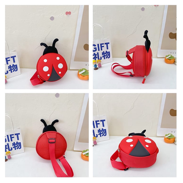 [JUALSEMUA18]Tas Ransel Anak Back Pack  Motif Kumbang Lucu / Cute Lady Bug Kids Bag / Tas Cangkang Telur mini  / Import