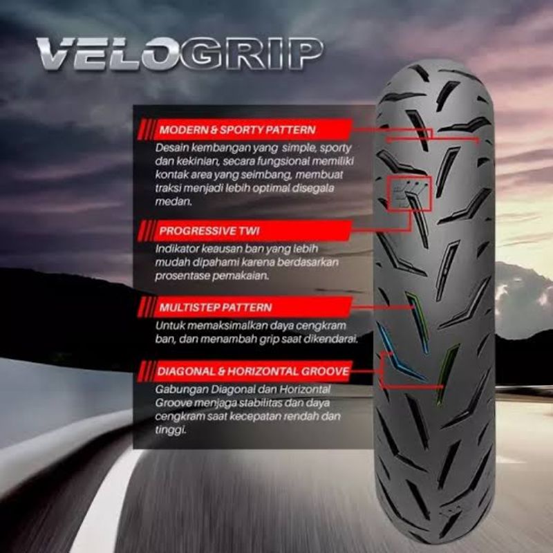 COD Ban Velo Grip FDR 100/90-12 110/90-12 intermediate ultimate tire compound ring 12