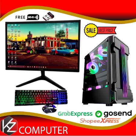 PC Gaming Lengkap i7 10700F Generasi 10 / VGA GTX 1050Ti 4GB / Ram 16GB / SSD / Editing - Gaming