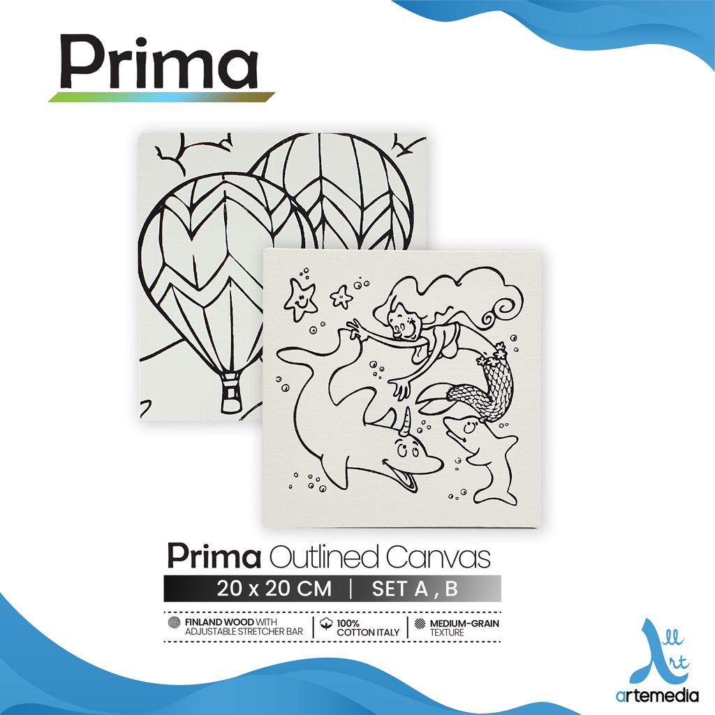 

Prima Outlined 20x20cm Cotton Canvas