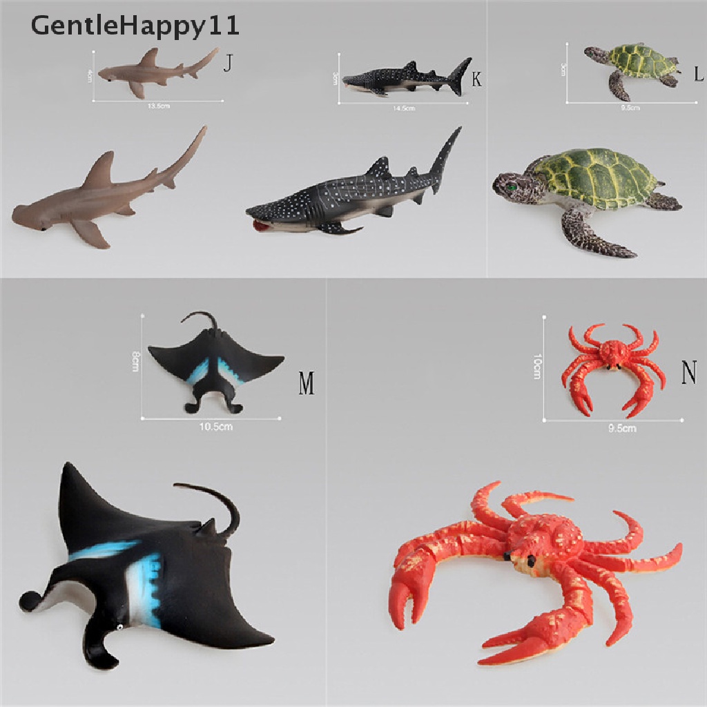 Gentlehappy Ocean Sealife Animals Whale Turtle Shark Model Mainan Hadiah Edukasi Anak id