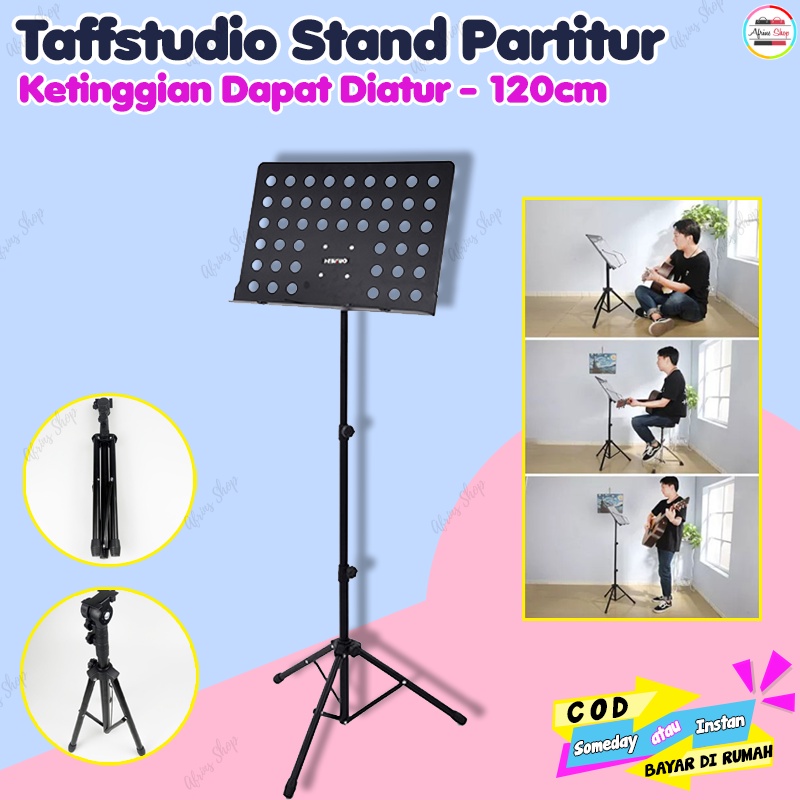 Stand Partitur Musik Portable Stand Buku Musik Lipat Stand Partitur Sheet Musik