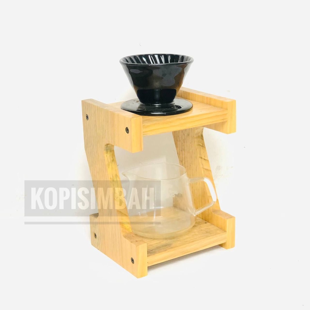 Jual Stand Dripper Kopi V60 1 Lubang Manual Brew Coffee Wood Holder
