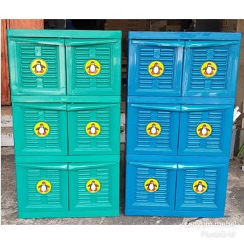 LEMARI PAKAIAN SUSUN JUMBO PLASTIK LEMARI PINGUIN 2 PINTU MULTICLUB