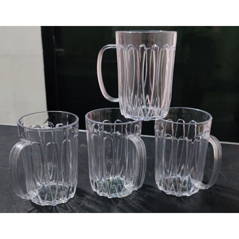 gelas plastik bening gagang  400ml