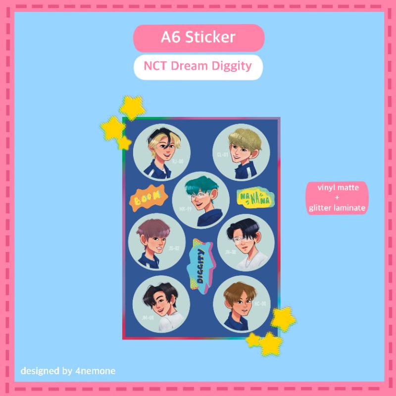 

(MD 1) Sticker A6 NCT Dream Diggity - vinyl matte glitter