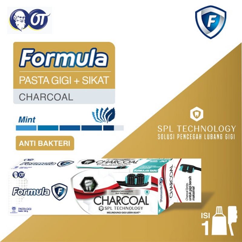 Formula pasta gigi Charcoal + sikat gigi 160 gram