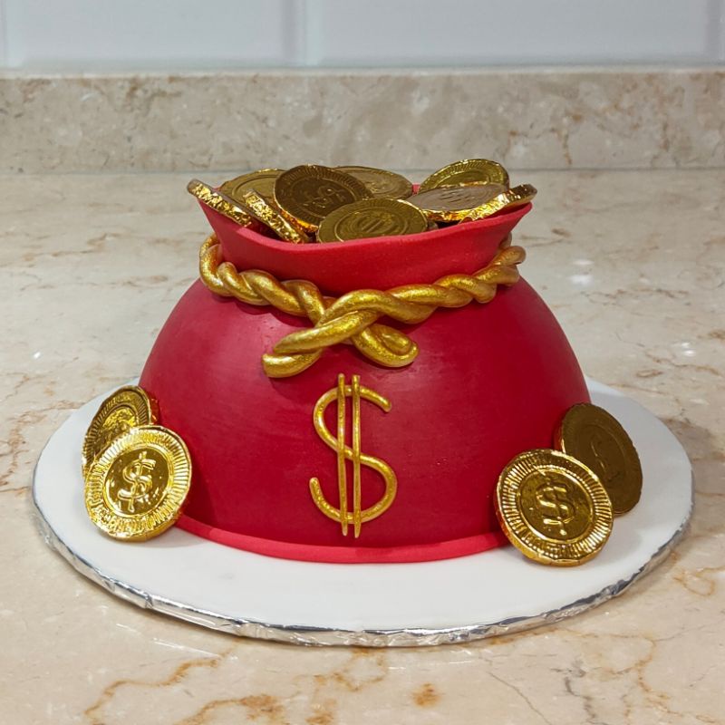 

Money Bag Pinata Smash Cake