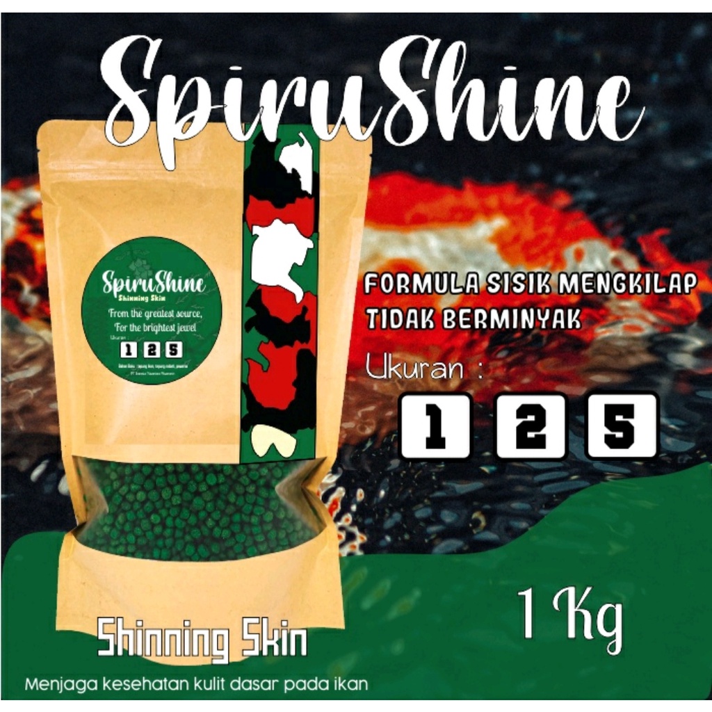Spirushine pelet ikan koi 1 kg / makanan ikan koi / pelet ikan koi / pakan ikan koi