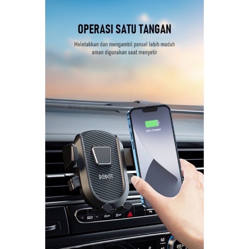 Robot Car Holder RT-CH15 Air Vent Stand Holder mobil Universal Gravity Smartphone Garansi Original Resmi