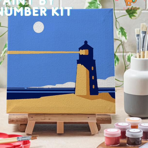 

Paint by number lukisan bangunan city versi 1 canvas 20x20 cm - city02, 15x15cm