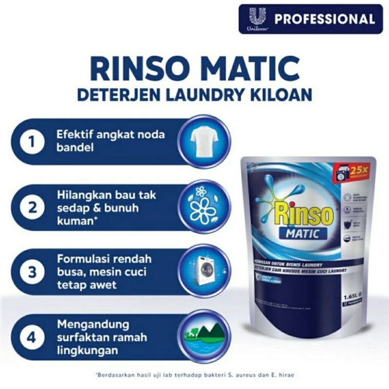 Rinso Matic Professional 4.5L 5 Liter Derigen Deterjen Cair