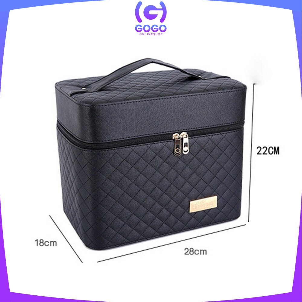 GOGO-K1 BOX MAKE UP/Kotak Kosmetik/Beauty Case/Tas Kosmetik/Make Up Case/ WATERPROOF/Koper Makeup