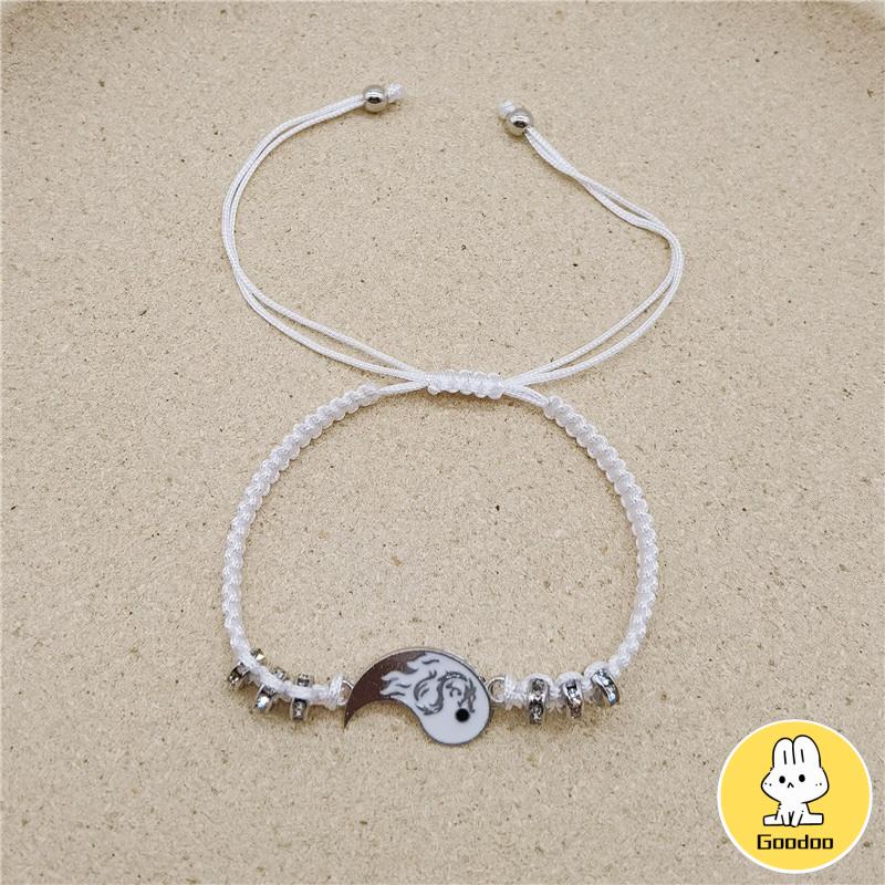 2pcs Gelang Couple Dikepang Gosip Tai Chi Adjustable Fashion Accessories Hadiah Aksesoris Bracelet -Doo