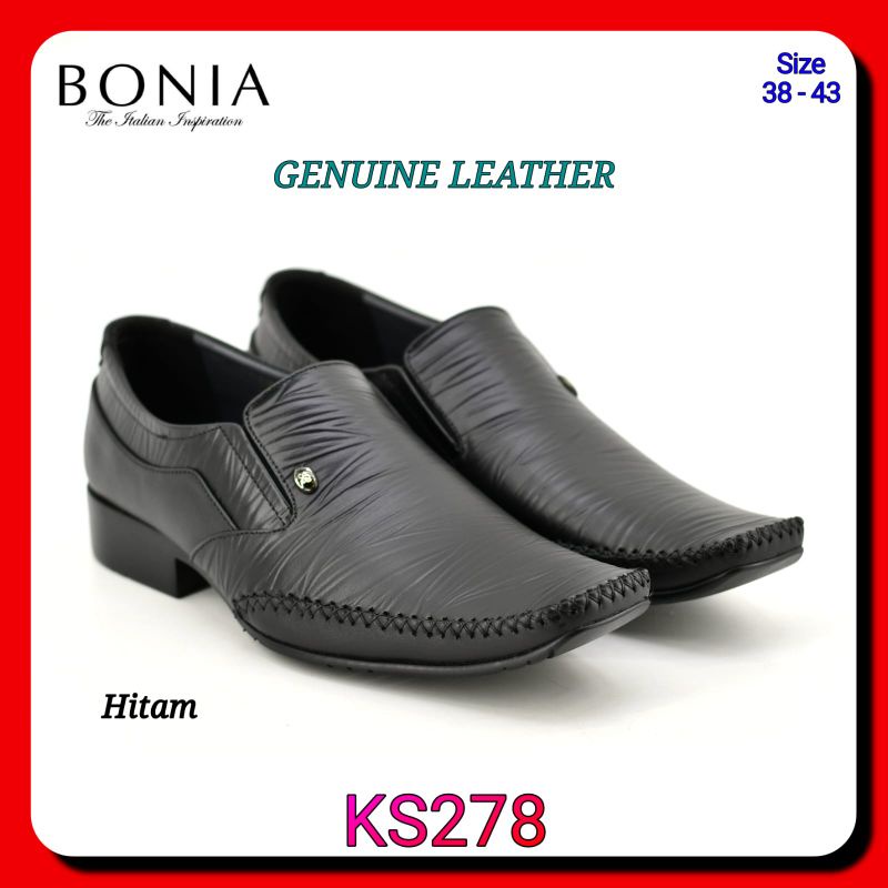 Sepatu Formal Pria Bonia KS278 Kulit Asli